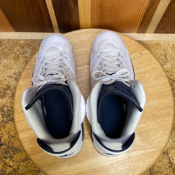 Air Jordan 6 Retro Sz 9/10.5W - white /Dark Blue, Fair Cond, orginal box good co - Picture 6 of 11